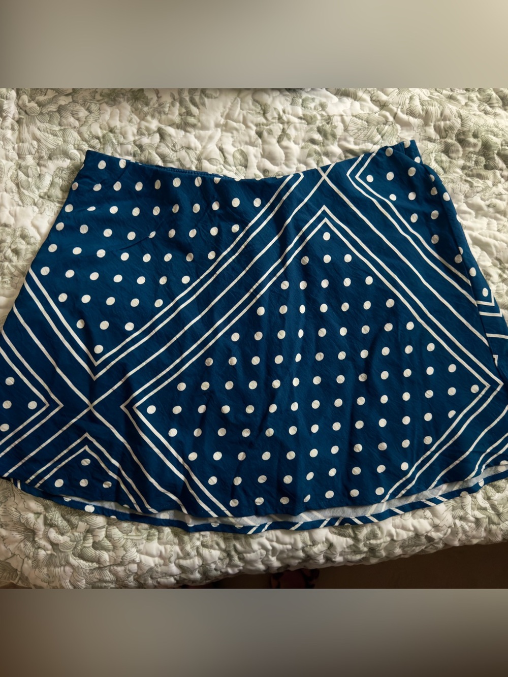 Abercrombie & Fitch Blue Polka Dot Skater Skirt